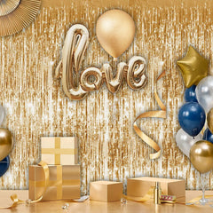Golden Rain Curtain Wedding Decoration