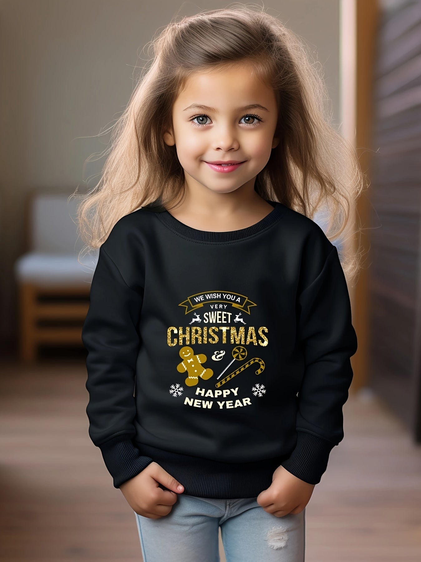 OERYUI Toddler Kids Christmas Cartoon & Letter Print Sweatshirt