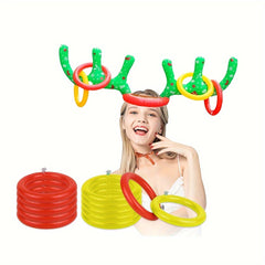 Christmas Inflatable Antler Collar with 4 Rings Party Throwing Toys