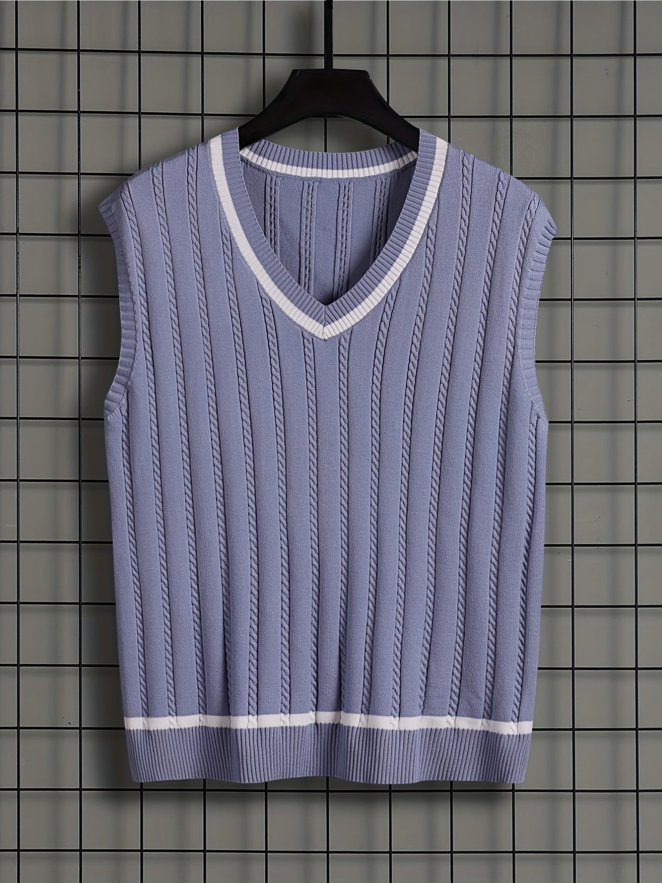 Men's Vintage Style V-Neck Sweater Vest for Fall Winter