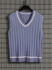 Men's Vintage Style V-Neck Sweater Vest for Fall Winter
