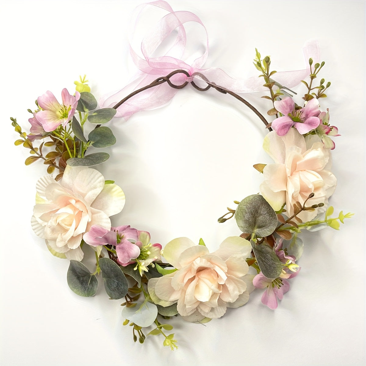 Forest Bridal Headpiece Floral Wreath for Beach Vacation Style Hair Accessory