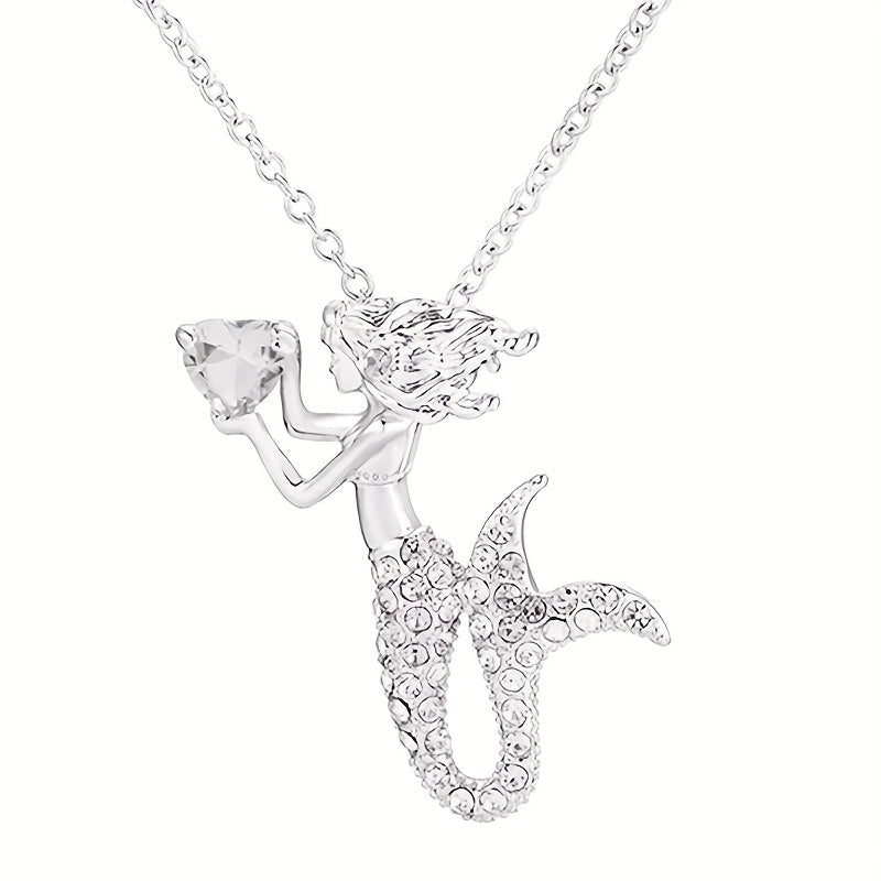Girls Mermaid Pendant Necklace Jewelry Gift For Kids Children Toddlers