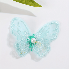 4pcs Double Layer Pearl Embroidery Lace Butterfly Appliqu DIY Hair Accessories
