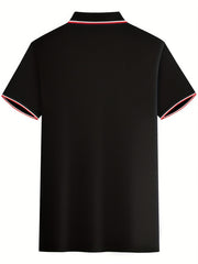 Men's Skull & Bone Polo Shirt Breathable Button Up Short Sleeve