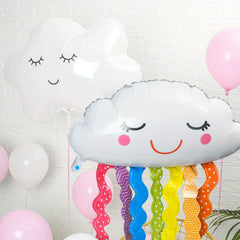 12pcs Cloud Aluminum Foil Balloon Rainbow Cloud Shaped Foil Balloons