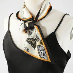 Butterfly Pattern Neck Scarf Silk Feeling Small Scarf