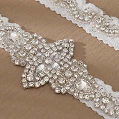 Bridal Gown Leg Accessory Set with Hand Sewn Fishnet Thigh Straps