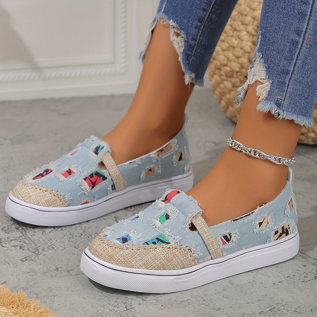 Women's Heighten Flat Skate Shoes Low Top Sneakers Casual Slip On Walking Shoes