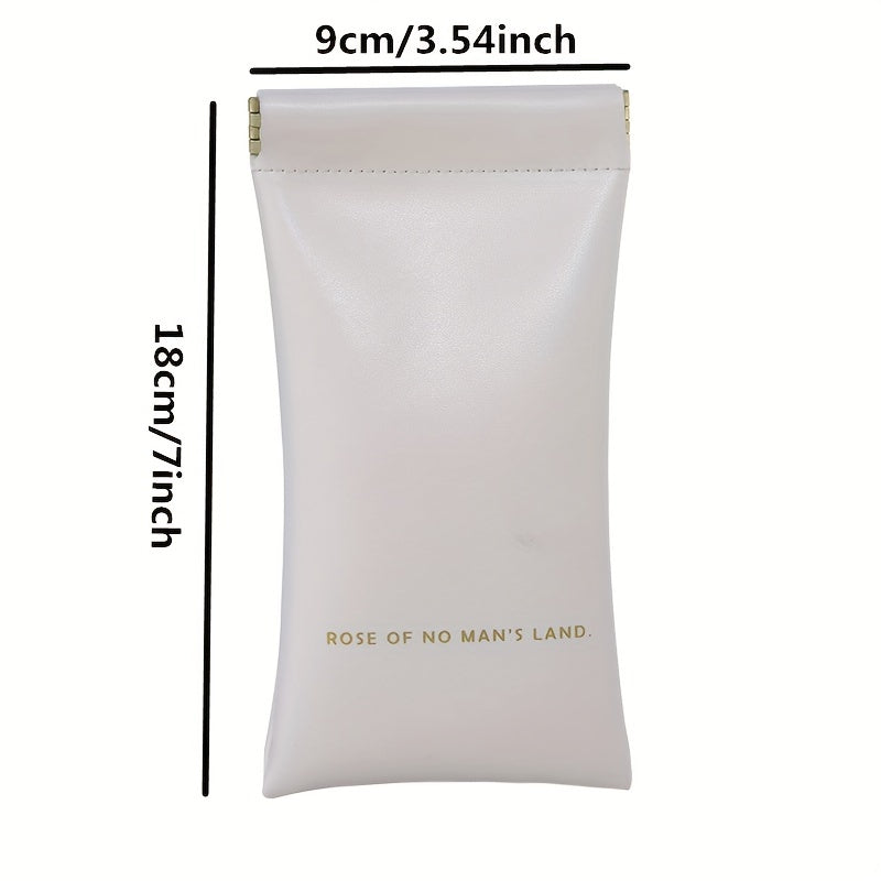 Slogan Graphic Glasses Bag PU Leather Waterproof Sunglasses Storage Pouch