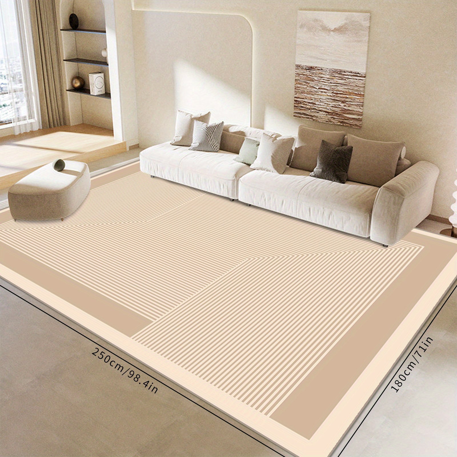 Modern Nordic Area Rug Non slip Geometric patterned Living Room Bedroom Mat