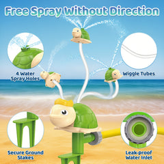Turtle Water Toy Set for Kids 360 Rotating Summer Floating Board Outdoor Spray