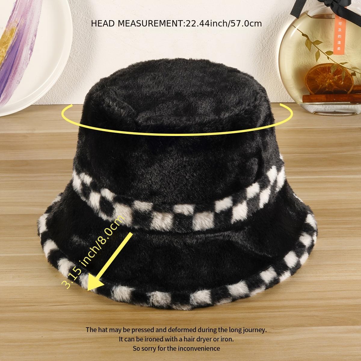 Winter Faux Fur Bucket Hat Fluffy Fuzzy Warm Plush Fisherman Cap