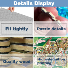 Wooden Puzzle - 500/1000pcs Cartoon Store Print - Stress Relief Family Game