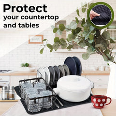 Silicone Dish Drying Mat Easy Clean Heat Resistant Eco-Friendly Mat