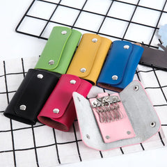 Leather Car Keychain Holder Bag Women Wallet Housekeeper Cover