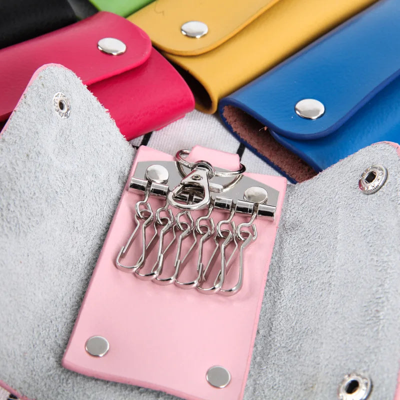 Leather Car Keychain Holder Bag Women Wallet Housekeeper Cover