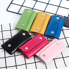 Leather Car Keychain Holder Bag Women Wallet Housekeeper Cover
