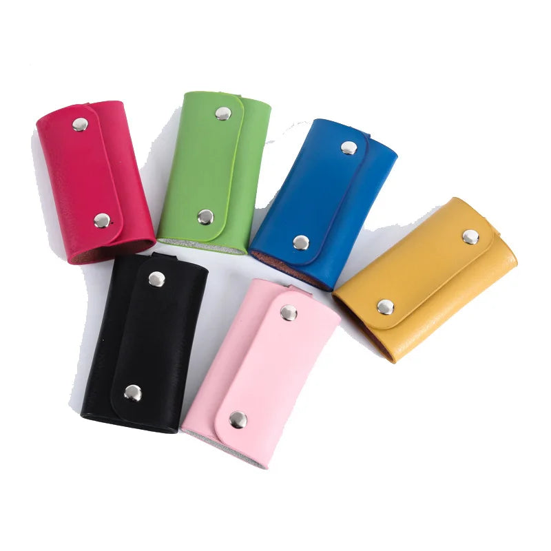 Leather Car Keychain Holder Bag Women Wallet Housekeeper Cover