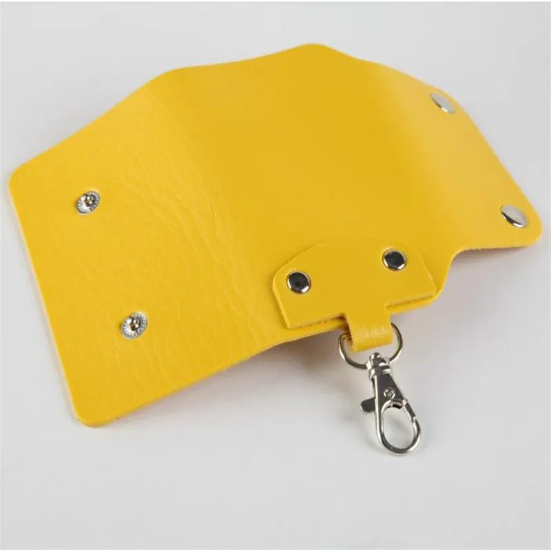 Leather Key Holder Bag Unisex Wallet Cover Storage Bag