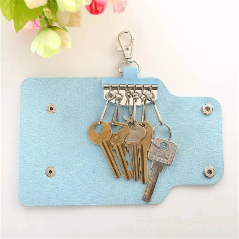 Leather Key Holder Bag Unisex Wallet Cover Storage Bag
