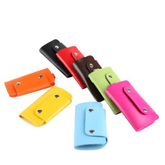 Leather Maid Holders Car Keychain Solid Key Wallet Unisex Key Organizer Pouch