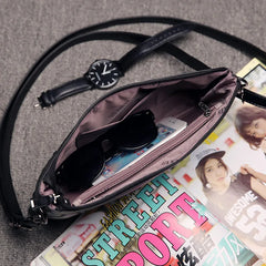 Xiaofang Ladies Leather Messenger Bag Solid One Shoulder Handbag Wallet