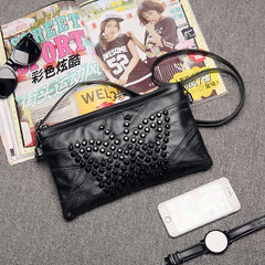 Xiaofang Ladies Leather Messenger Bag Solid One Shoulder Handbag Wallet
