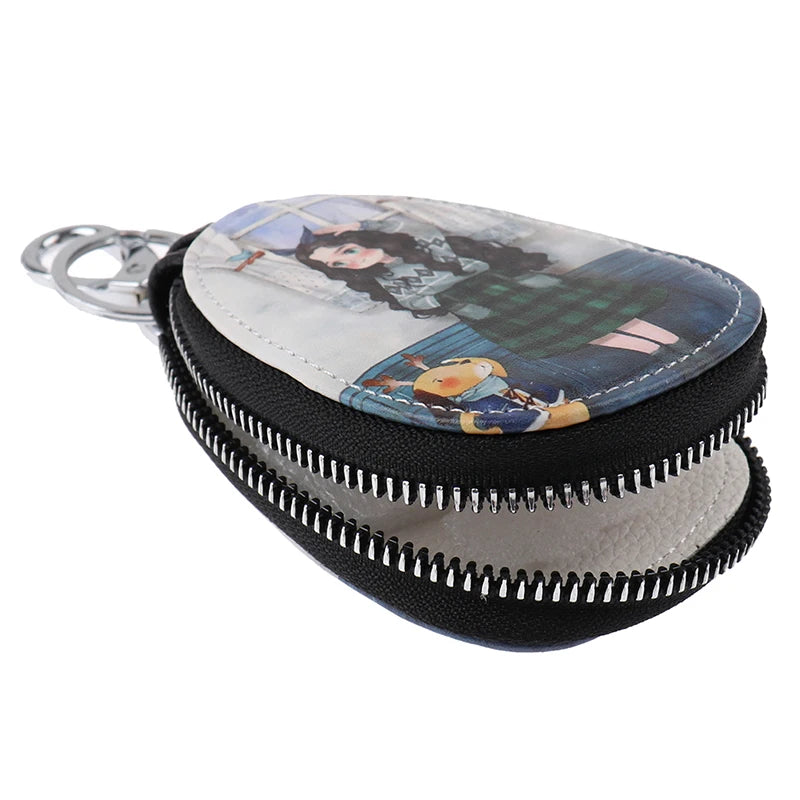Cute Cartoon Women's Leather Key Wallet Key Case for Car Keys