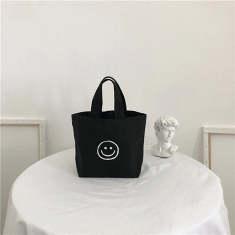 Smile Face Mini Shopping Bag Lady Purse Handbag