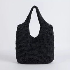 Rattan Women Shoulder Bag Wicker Large Capacity Handbag Beach Straw Tote Purse
