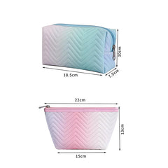 Gradient Makeup Bag Zipper Pu Leather Cosmetic Pouch Travel Large Female
