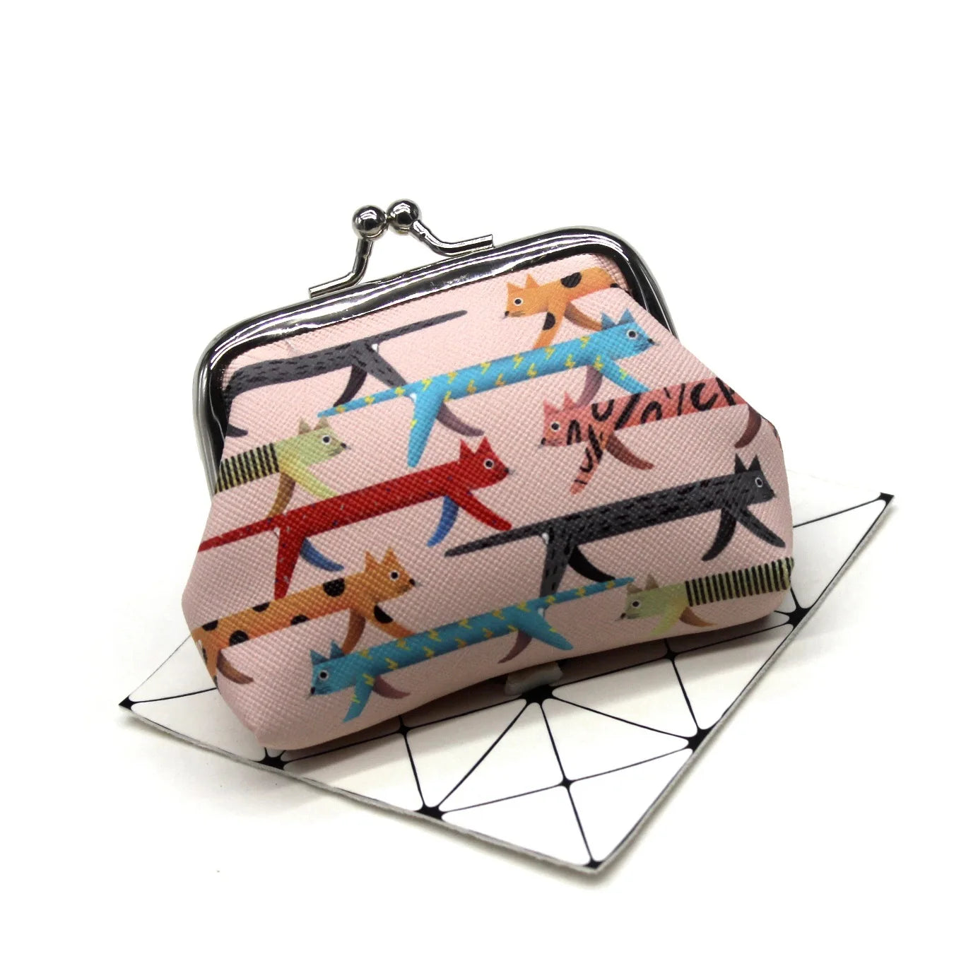 Mini Vintage Oil Painting Coin Purse PU Wallet Lipstick Portable Money Purse Bag