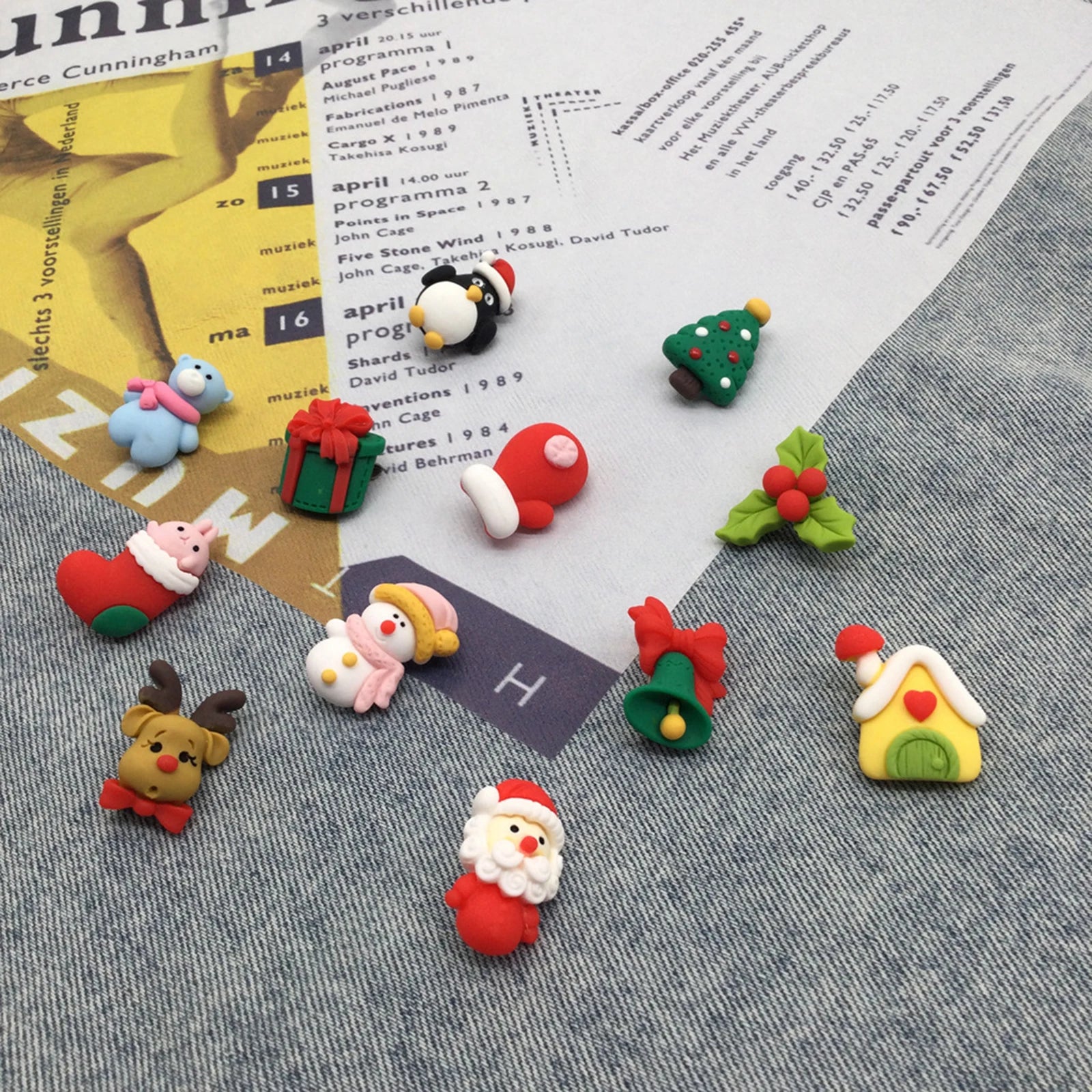 Christmas Cartoon Plastic Pin Brooches - Snowman Santa Claus