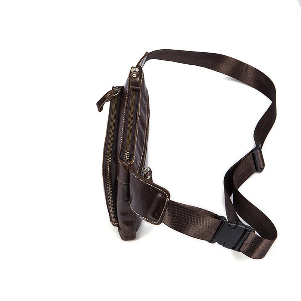 Leather Waist Pack Belt Phone Pouch Travel Waist Pack Male Bag