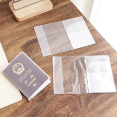 Pu Leather Travel Passport Holder - Transparent Waterproof Passport Pocket