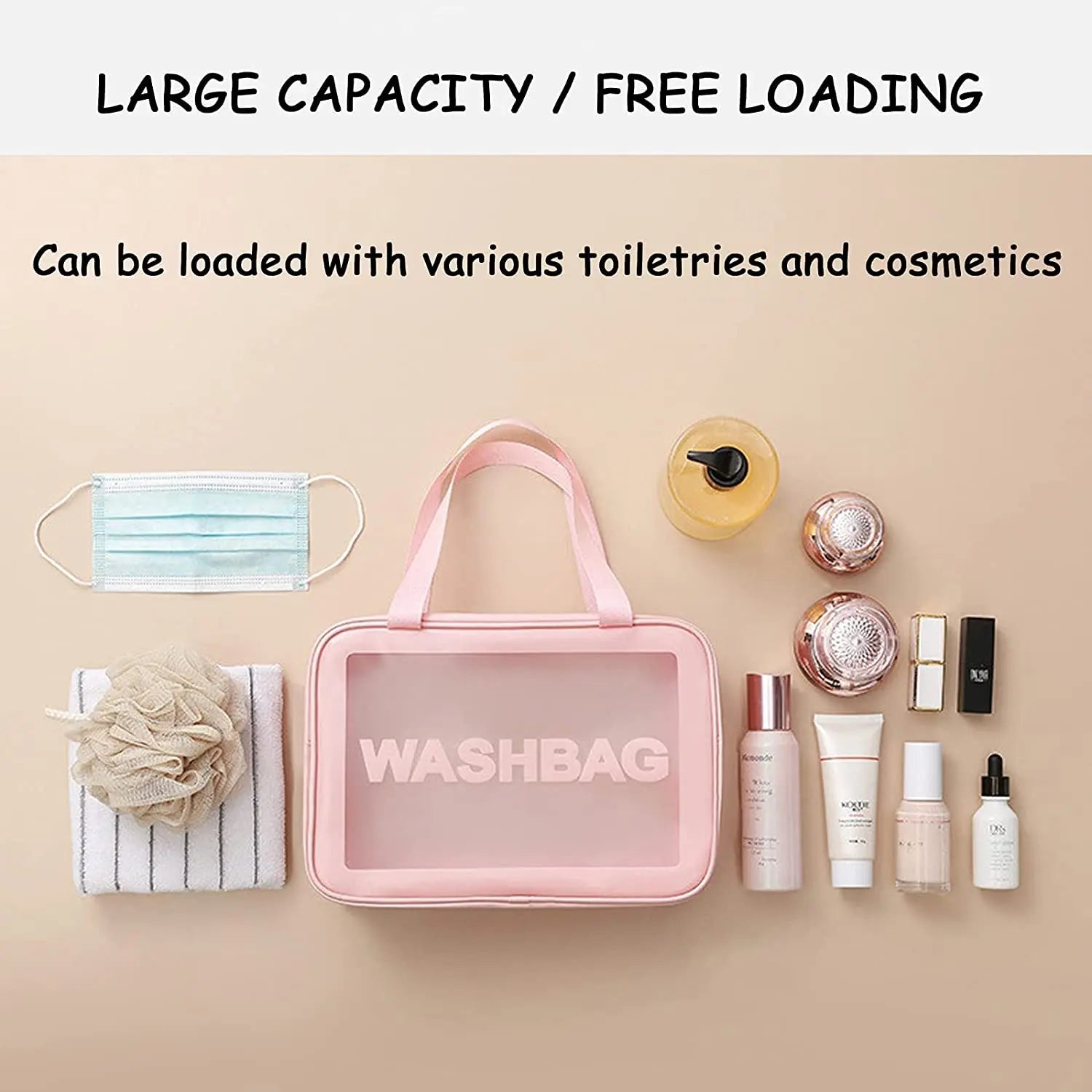Translucent PVC Wash Bag Waterproof Cosmetic Bags for Women