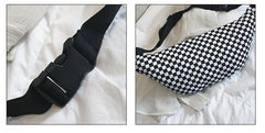 Plaid Waist Bag Unisex Leg Bag Fanny Pack Shoulder Belt Cellphone Bag
