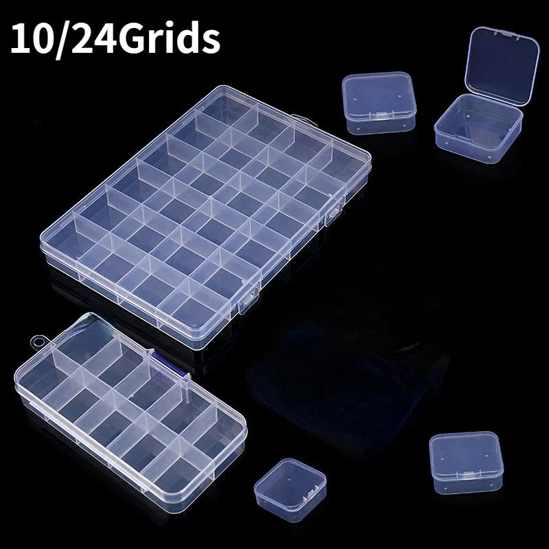 Adjustable Plastic Jewelry Box - Beads Earrings Organizer
