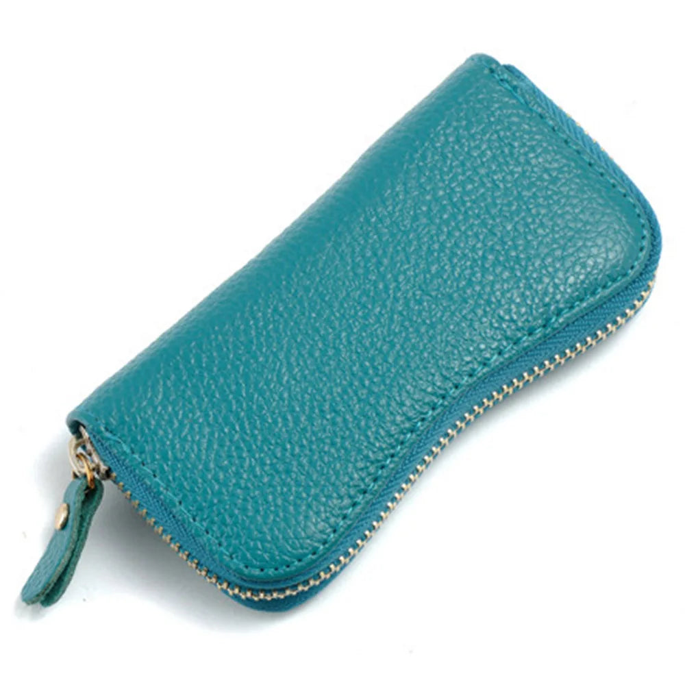 Leather Key Wallet Mini Coins Holder Unisex Housekeeper