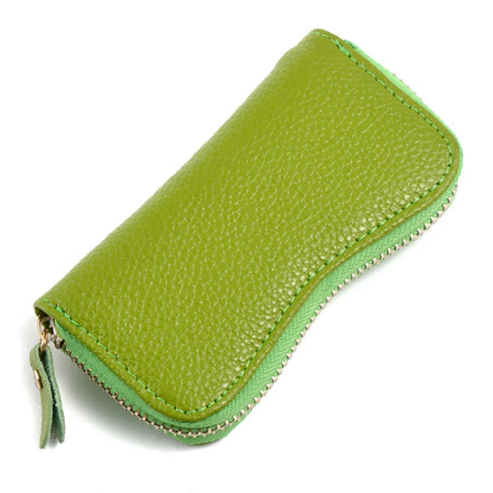 Leather Key Wallet Mini Coins Holder Unisex Housekeeper