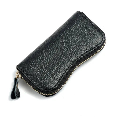 Leather Key Wallet Mini Coins Holder Unisex Housekeeper
