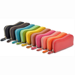 Leather Key Wallet Mini Coins Holder Unisex Housekeeper
