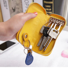 Leather Key Wallet Mini Coins Holder Unisex Housekeeper