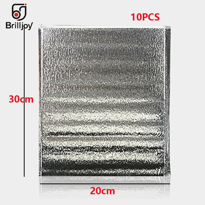 10 Pcs Aluminum Foil Insulated Food Storage Ice Bag Thermal Cooler
