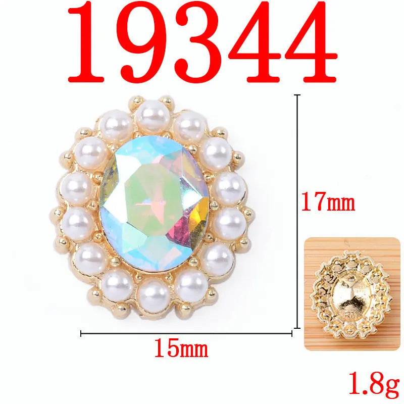 10 Pcs Pearl Edge Diamond Buckle Hair Clothing Bag Accessories DIY
