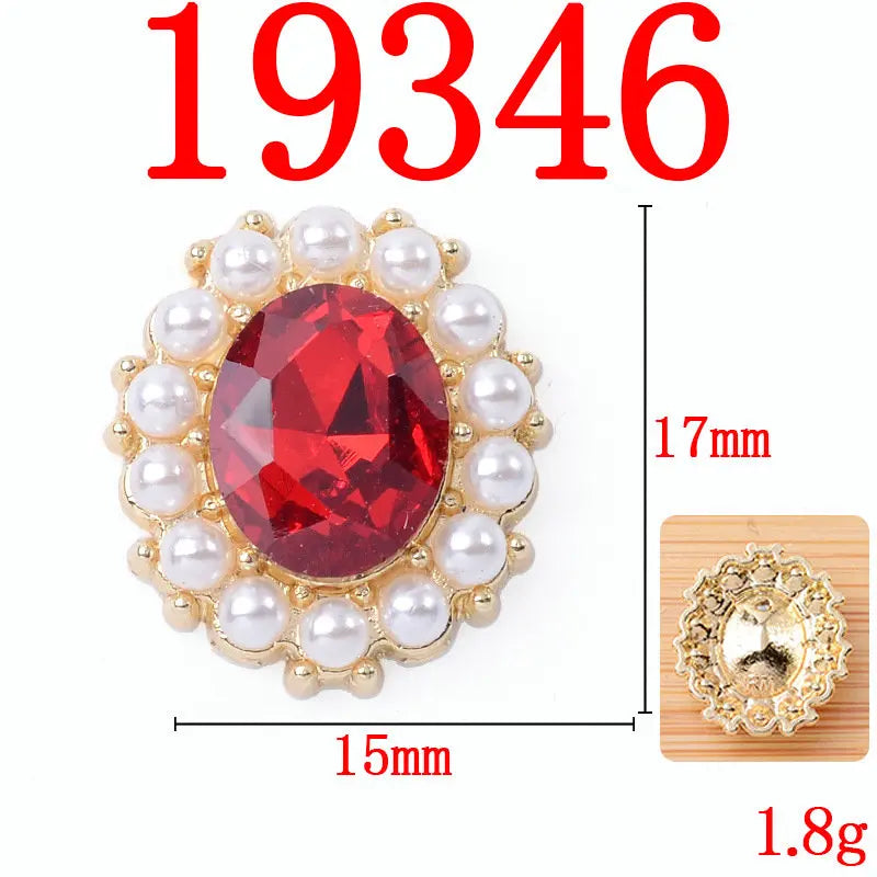 10 Pcs Pearl Edge Diamond Buckle Hair Clothing Bag Accessories DIY