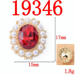 10 Pcs Pearl Edge Diamond Buckle Hair Clothing Bag Accessories DIY