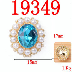 10 Pcs Pearl Edge Diamond Buckle Hair Clothing Bag Accessories DIY
