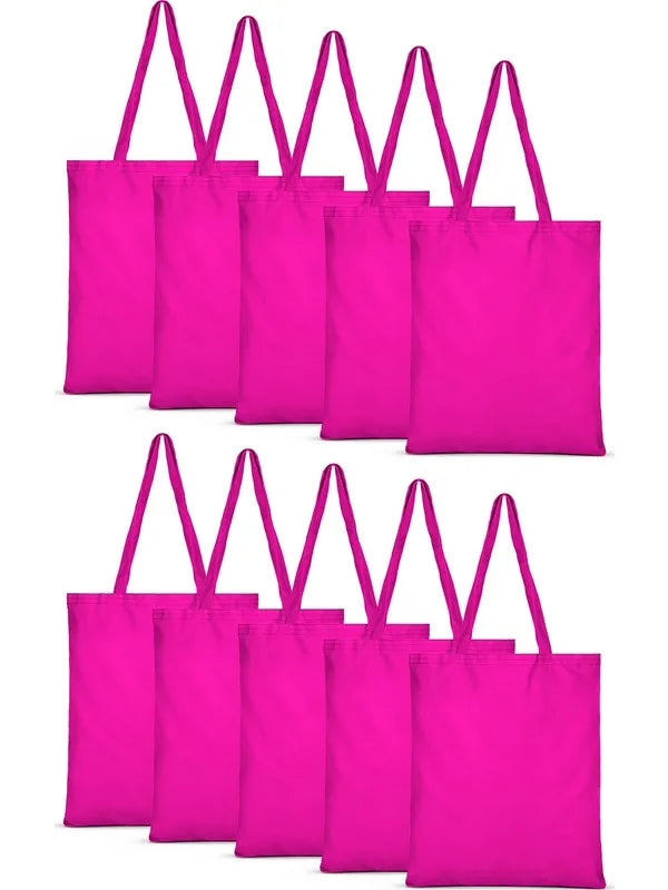 10 piece Large Capacity Shoulder Bag Cotton Tote Reusable Shopping Bag for Women